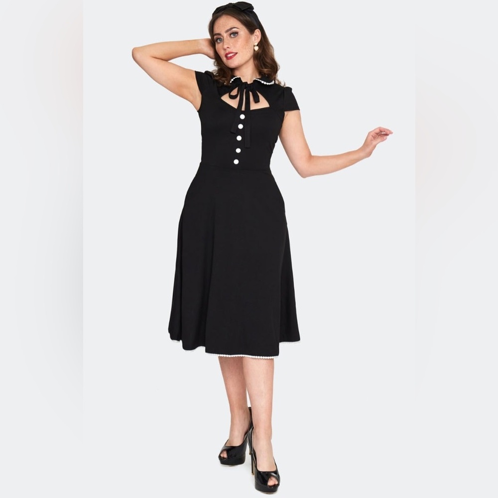 NWT XXL Voodoo Vixen Black Dress with White Accents